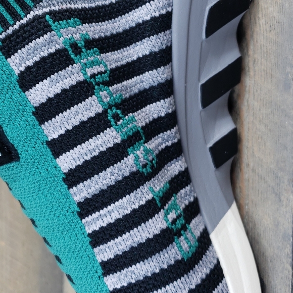 adidas Men's EQT Support SK Originals Primeknit Slip Ons Black Green Grey - Picture 9 of 11